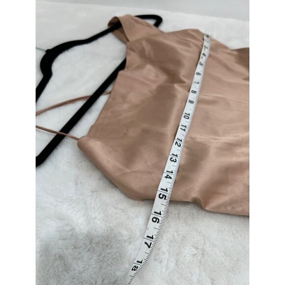 NWD Lulu's Size M Sereno Satin Cowl Neck Asymmetrical Midi Dress In Champagne - Picture 14 of 14